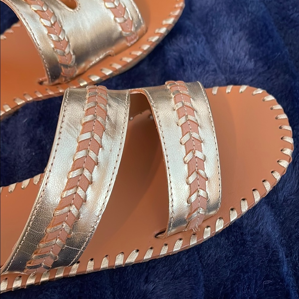 NIB Lucky Brand Zanora Leather Flat Sandals - Picture 3 of 15